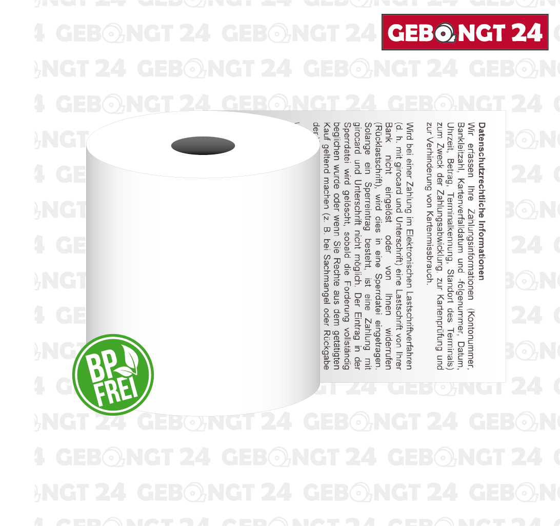 Thermorolle 57mm mit neutralem Sepa Lastschrifttext ǀ BP frei