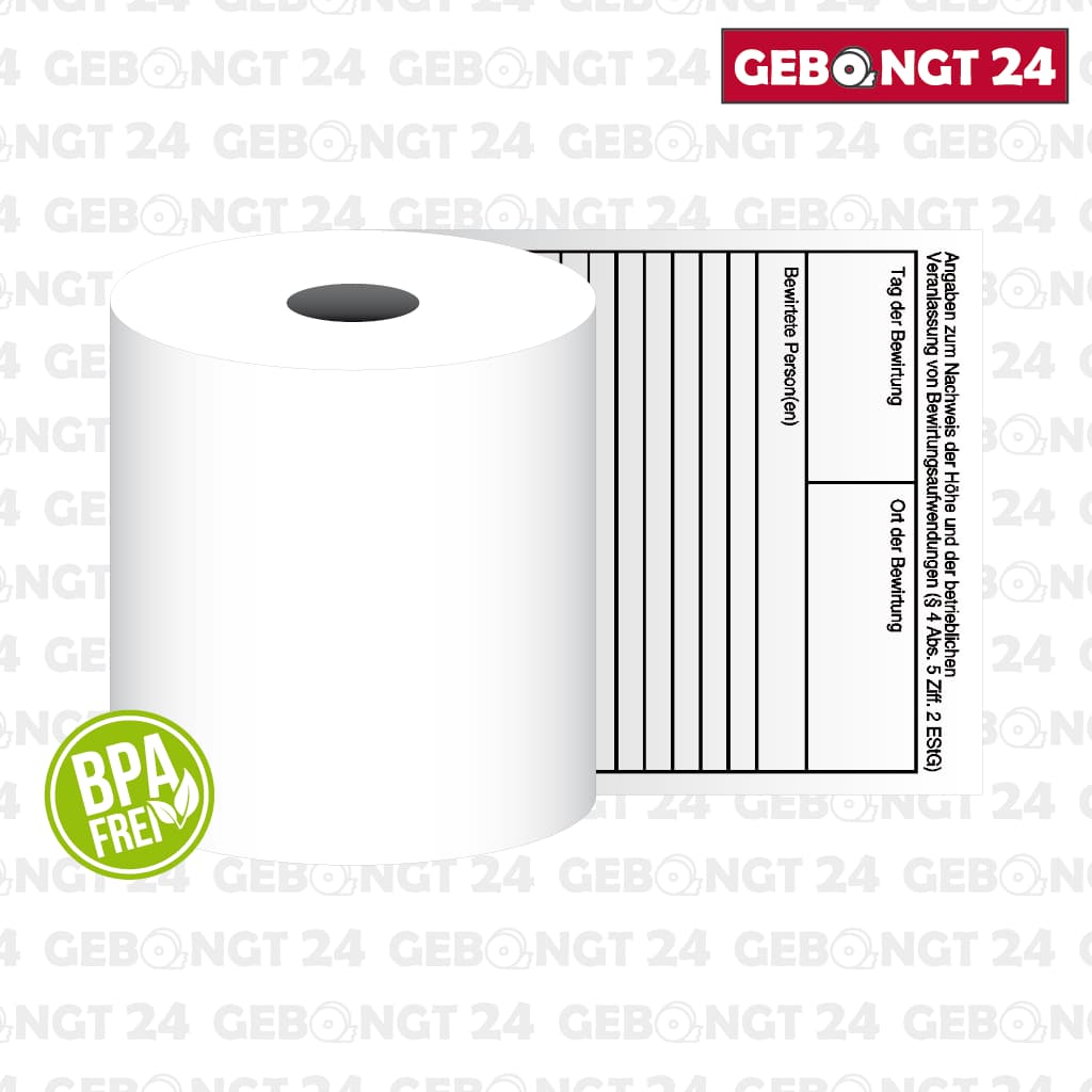 Thermorolle 80x80 mit Bewirtung - Kästchen - BPA frei