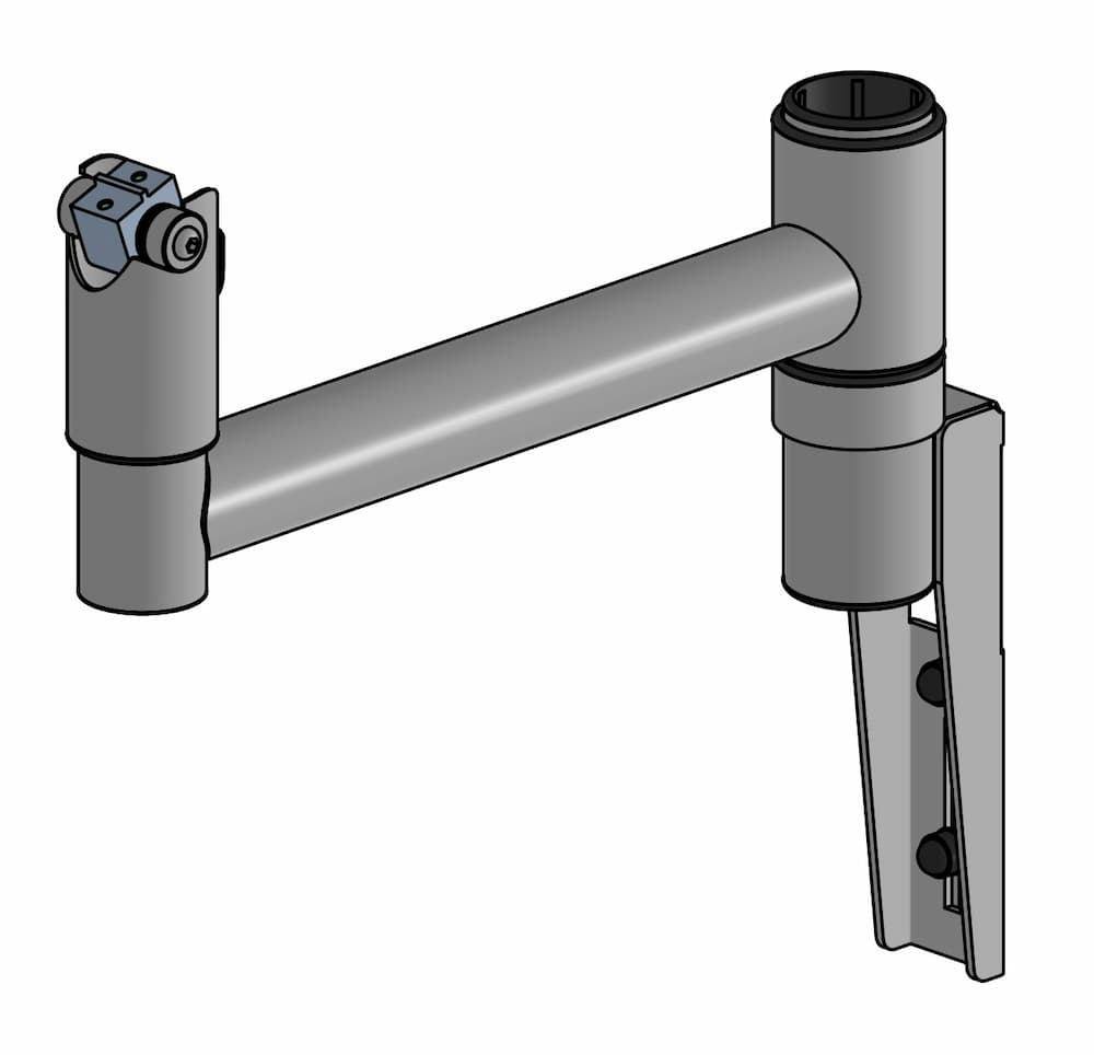 SpacePole Wandhalterung mit 300 mm Schwenkarm und Kippgelenk Einzelteile