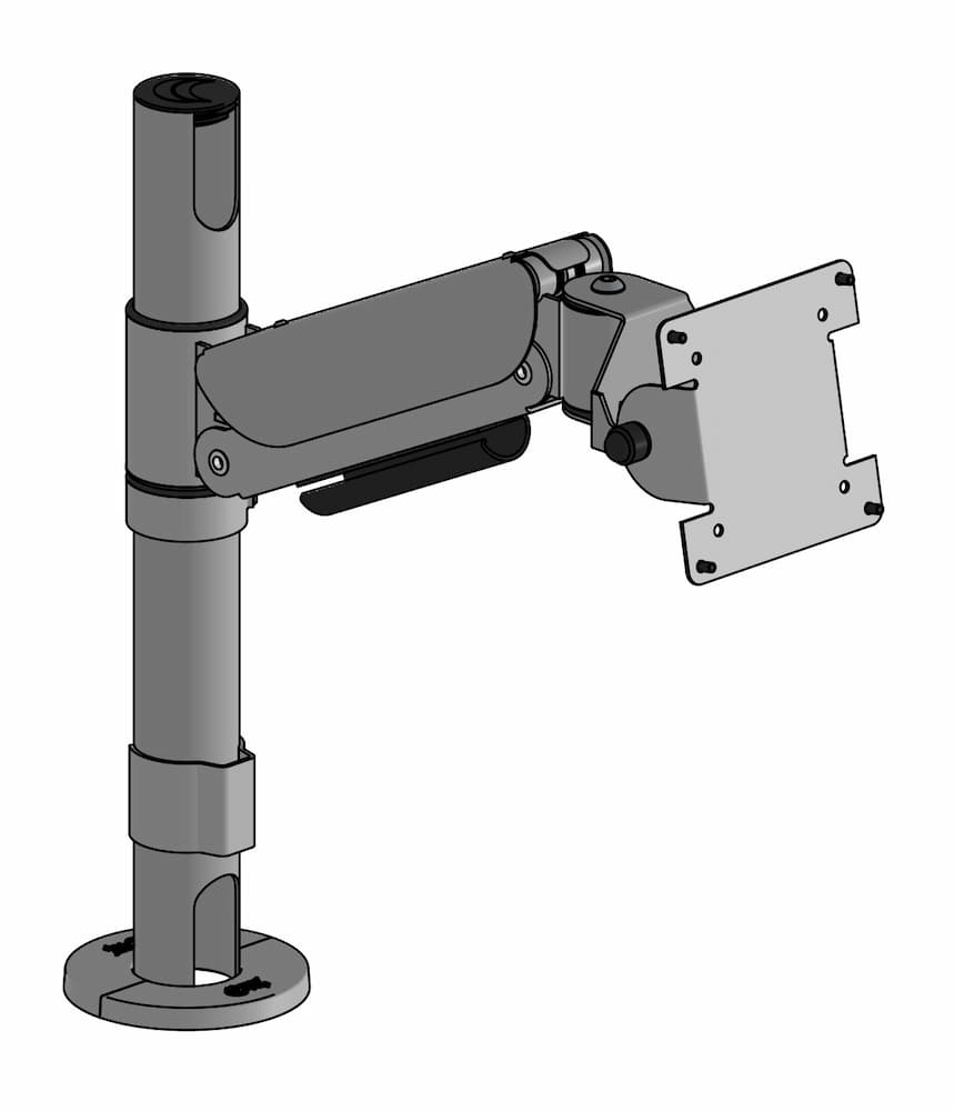 SpacePole Standrohr 400 mm mit höhenverstellbarem Arm und VESA 75/100 "Classic"