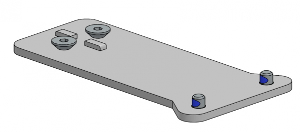 SpacePole®Tablet-Halterung Adapter zum montieren einer EC-Halterung (A- & C-Frame) - Zeichnung