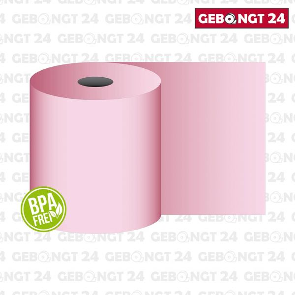 Thermorolle 80 mm x 80 m x 12 mm, rosa, BPA frei