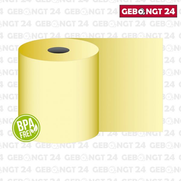 Thermorolle 80 mm x 80 m x 12 mm, gelb, BPA frei