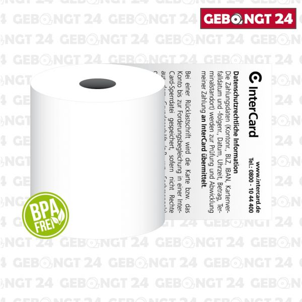 Thermorolle 57mm x 18m I InterCard Lastschrifttext I BPA frei